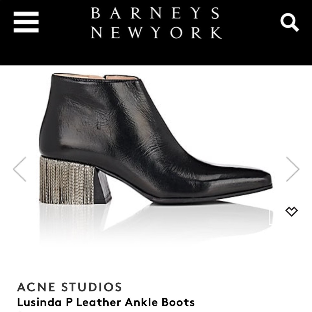 Acne studios lusinda p leather ankle chain booties
